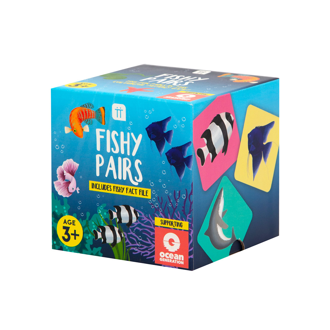 Fishy Pairs Memory Match Game on white background
