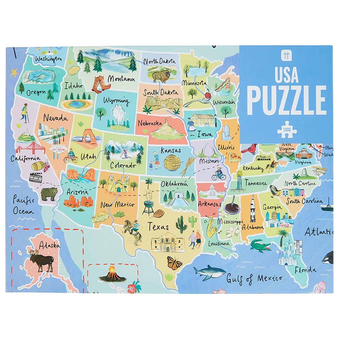 USA Map Jigsaw Puzzle by Talking Tables